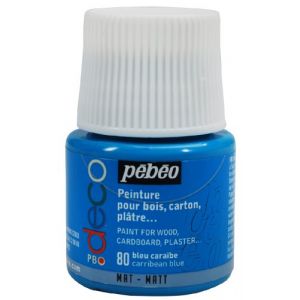 Pebeo Peinture acrylique P.BO deco mate 45ml 80 - Bleu cara&iuml;be