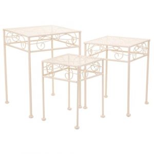 Alexandra House Living Support pour Pot de Fleurs Blanc métal Fer 25 x 45 x 72 cm