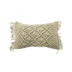 Coussin Macrame 30 x 50 cm Beige naturel