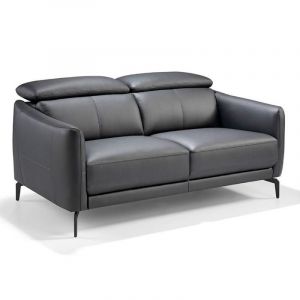 Canapé 2 Places en Cuir "Doso" 157cm Noir Prix