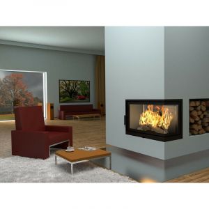 Azura home design Insert cheminée d'angle levio II - 17 kw