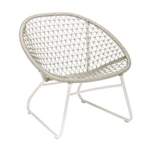 Now's Home Fauteuil lounge extérieur en polypropylène et pieds en métal beige