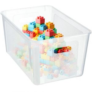 Récipient en plastique 17L avec couvercle, boîte de rangement transparente verrouillable - Kadax