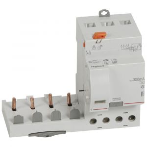 Legrand Bloc diff adapt DX&sup3;-vis-4P-400V~-63A-typeAC-300mA-disj 1mod/p&ocirc;le-c&acirc;bl trad
