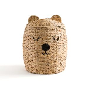 Panier enfant en jacynt d'eau, Ourson Naturel/Noir Taille Taille Unique