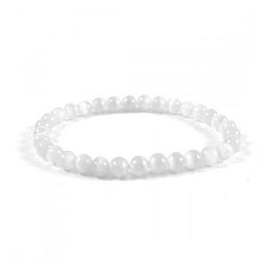 Bracelet Lithothérapie en Pierre de Lune 6mm - Pierre de la féminité Blanc