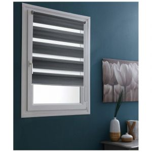 Madécostore Double Store Enrouleur Jour Nuit Basic - Gris - L46 x H160cm