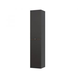 Meublorama - Colonne de salle de bain nalya – 1 porte – Coloris gris anthracite et chêne clair – 170 cm – à suspendre