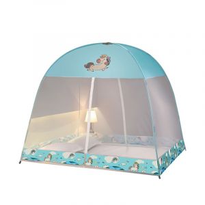 Dam Moustiquaire pliante enfant pour lit avec double porte, design licorne. 120cm