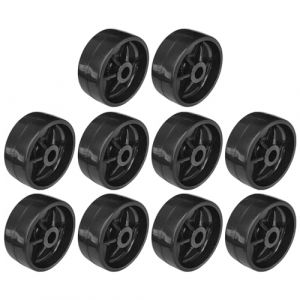 Cyclingcolors 10x Roulette 38mm en plastique rigide noir pour utilisation universelle Galet Poulie Roue Rouleau Meuble Porte coulissante Tiroir Lit