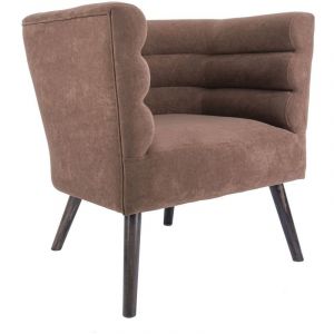 Present time Fauteuil de salon design velours Explicit - Marron