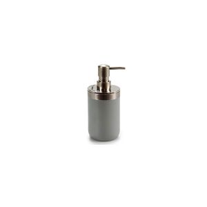 Wadiga Distributeur de Savon Rond Inox et Plastique Gris