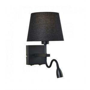 L inaire Center Applique de c vet moderne Norte Noir mat abat jour noir rond