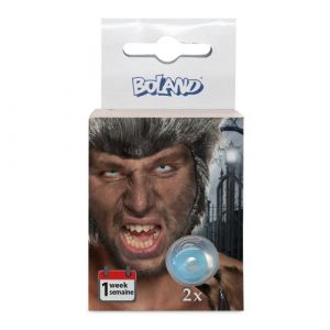 Ruedelafete Boland lentilles de fête loup-garou silicone bleu 2 pièces