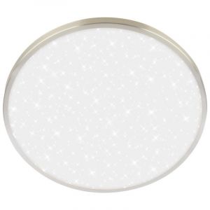 BRILONER - Plafonnier LED avec panneau d&eacute;coratif, ciel &eacute;toil&eacute;, lumi&egrave;re blanche chaude, salon, chambre, luminaire plafonnier, cuisine, plafonnier salon, 33 x 6 cm, nickel mat