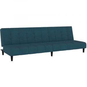 VidaXL Canapé-lit à 2 Places, Lit de Jour avec Dossier, Lit d'Invité avec Pieds, Meuble de Chambre à Coucher Salon, Moderne, Bleu Velours