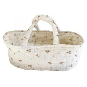 Couffin poup&eacute;e 26cm bobble flowers rose