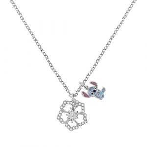 Stitch - Flower - Collier En Laiton Plaqu&eacute; Argent