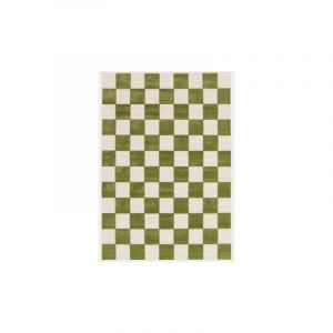 D&eacute;coweb Tapis ext&eacute;rieur et int&eacute;rieur motif damier - Marius - Vert pistache - 120 x 170 cm