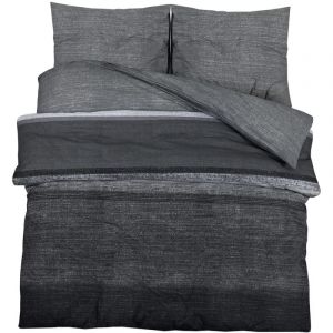 VidaXL Ensemble de housse de couette gris fonc&eacute; 155x220 cm Coton