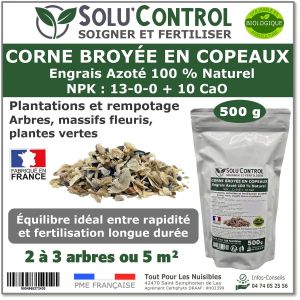 Tout Pour Les Nuisibles - 500 g Corne Broyée en Copeaux SoluControl-Engrais Azoté
