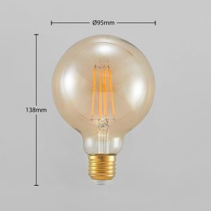 LED Ampoule E27 &agrave; intensit&eacute; variable 'E27 LED 6,5W' en verre - ambre
