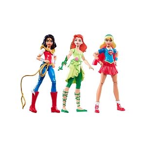 Image de Mattel Pack de 3 poupées DC Super Hero Girls : Wonder Woman, Super Girl et Poison Ivy