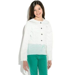 Guess Gilet enfant Veste courte en denim Fille Blanc J51L670 - Couleur 14 ans - Taille Blanc