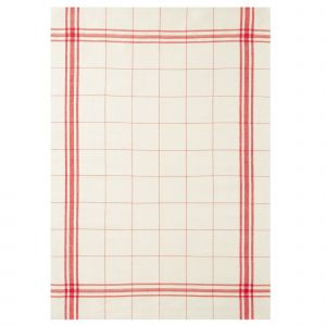 Coucke Torchon en lin et coton rouge 50x75