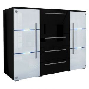 Mobilier1 - Commode Nashville 101, iv, Avec tiroirs et portes, 115x136x39cm, led - iv
