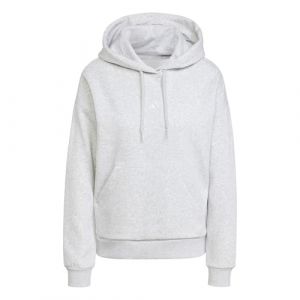 Adidas Femme Essentials Small Logo Feel Cozy Hoodie, Light Grey Heather/White, S