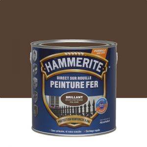 Hammerite Peinture fer Direct surRouille Brillant Brun Chataigne 2,5L
