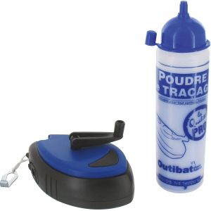 Outibat Lot traceur cordeau rapido et poudre bleu - 200 g