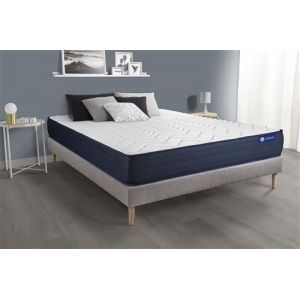 Ensemble matelas ACTIFLEX LIFE 160x200 Ressorts ensac s et M&eacute;moire de forme 5zones de confort + sommier KIT gris