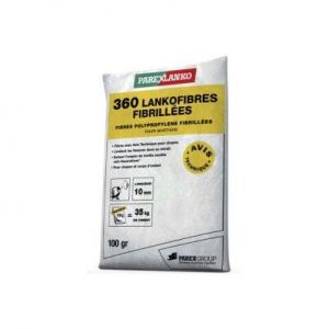 Fibres de renfort 360 LANKOFIBRES FIBRILLÉES 10 mm PAREXLANKO - mortiers et bétons - 100 g