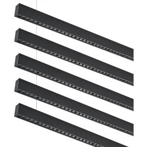 Silamp Réglette Suspendue LED 120cm 35W Noir (Lot de 5) - Blanc Froid 6000K - 8000K