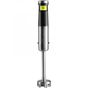 Hendi Mixeur plongeur, sans fil et rechargeable, mélangeur à main, vitesse réglable progressif avec 1 bouton sensitif, 2 piles rechargeables au lithium, 150W, ø65x(H)390mm, acier inoxydable