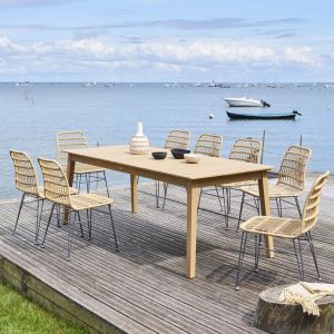 Hesperide Table de jardin rectangulaire "Tiwi" acacia 10 places
