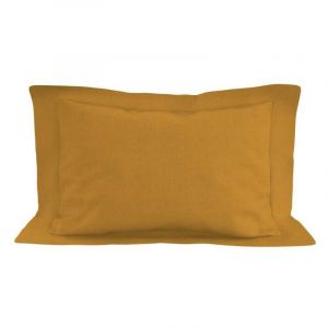 Soleil d'Ocre Taie d'oreiller en coton 57 fils 50x70 cm UNI moutarde, par