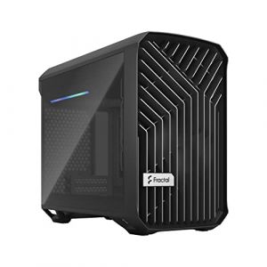 Image de Fractal Design Torrent Nano Black - Dark Tint Tempered Glass Side Panels - Open Grille for Maximum air Intake - 180mm PWM Fan Included - Type C - mITX Airflow Mini Tower PC Gaming Case
