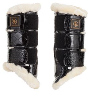 Guêtres fermées pour cheval en cuir verni BR Equitation Majestic