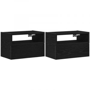 VidaXL Tables de chevet murales 2 pcs noir 45x26x28,5 cm