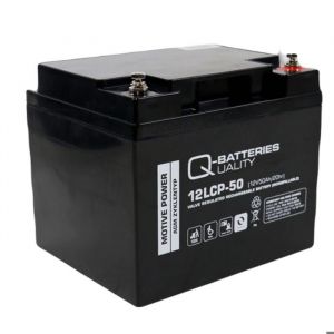 Q-Batteries Batterie au Plomb 12LCP-50/12 V - 50 Ah - Type de Cycle AGM - Deep Cycle VRLA