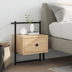 VidaXL Table de chevet murale chêne sonoma 35x30x51 cm