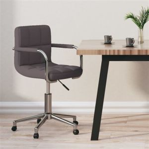 VidaXL Chaise Pivotante de Bureau Chaise d'Ordinateur Siège de Bureau Fauteuil d'Ordinateur Intérieur Hauteur Réglable Taupe Tissu