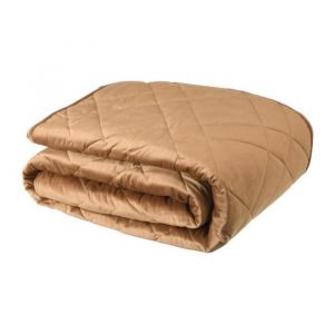 Couvre lit en velours matelassé - 220 x 225 cm - Camel - prilio