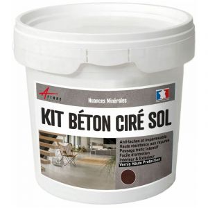 Image de Arcane industries Béton Ciré Sol en Kit - Primaire et vernis de finition inclus Arabica - Marron - kit 5 m2 (2 couches)