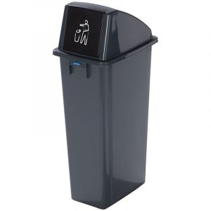 Probbax Collecteur de tri en plastique - capacité 80 l - trappe à fermeture automatique - Coloris poubelle: Gris|Coloris du couvercle: Gris