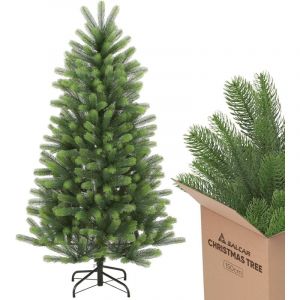 Salcar Sapin de Noël Artificiel 100% polyéthylène moulé par Injection - Élégant Sapin Nordmann - Gants et Support en métal Inclus, 150 cm