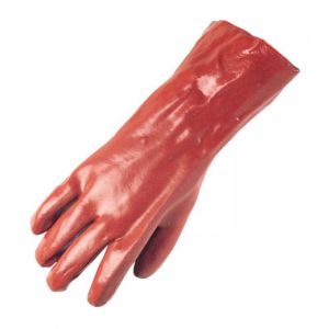 Image de Euro Protection Gant de protection PVC rouge - 36 cm - La paire - Eurotechnique